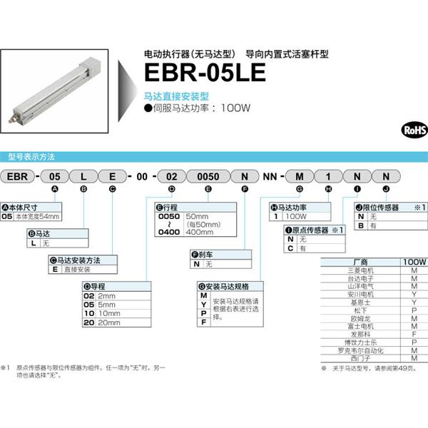 CKD喜開理電動執(zhí)行器（無馬達(dá)型）滑塊型EBR-05LE-00-200150NNN-F1CB