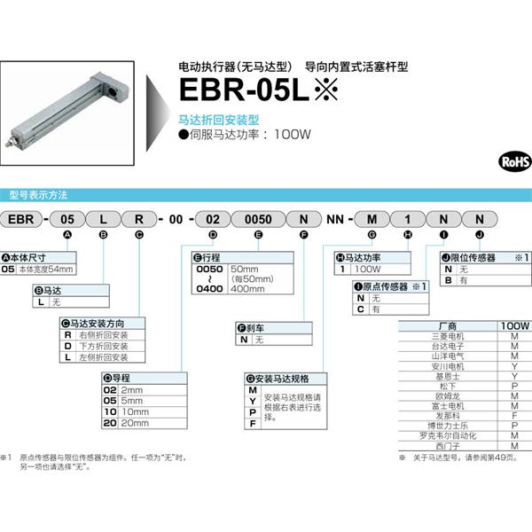 CKD喜開(kāi)理電動(dòng)執(zhí)行器（無(wú)馬達(dá)型）滑塊型EBR-05LR-00-100050NNN-M1NN