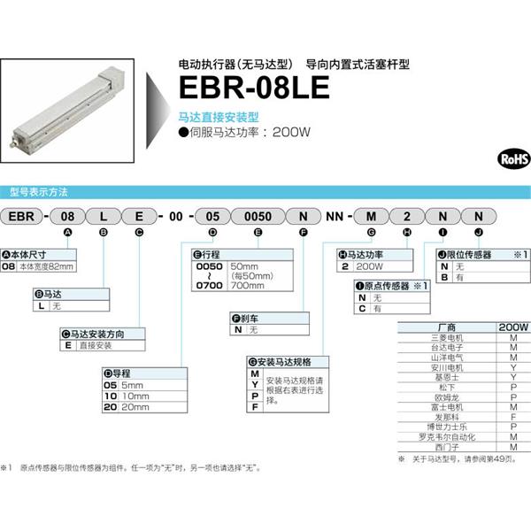 CKD喜開理電動(dòng)執(zhí)行器（無馬達(dá)型）滑塊型EBR-08LE-00-200550NNN-F2CB