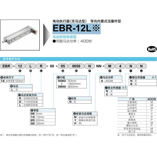 CKD喜開理電動(dòng)執(zhí)行器（無馬達(dá)型）滑塊型EBR-12LLER-00-200050NNN-M2NN