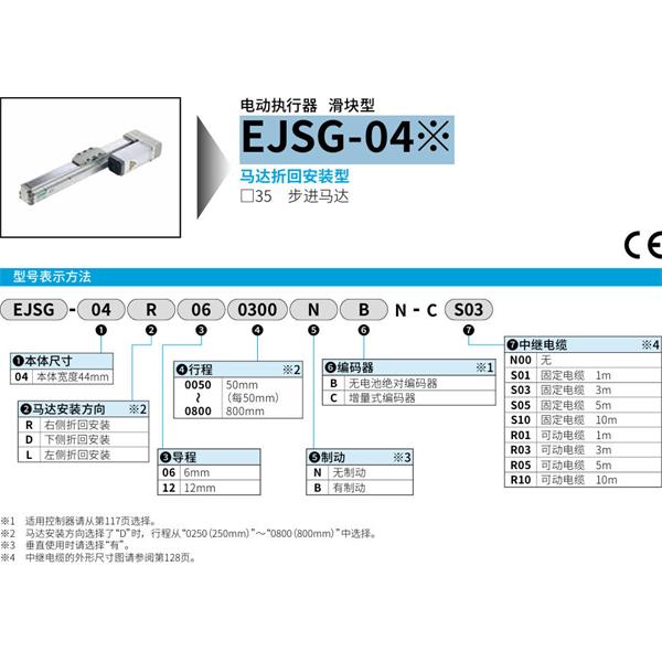 CKD喜開理電動執(zhí)行器（無馬達型）滑塊型EJSG-04E06R0050NBN-CS03