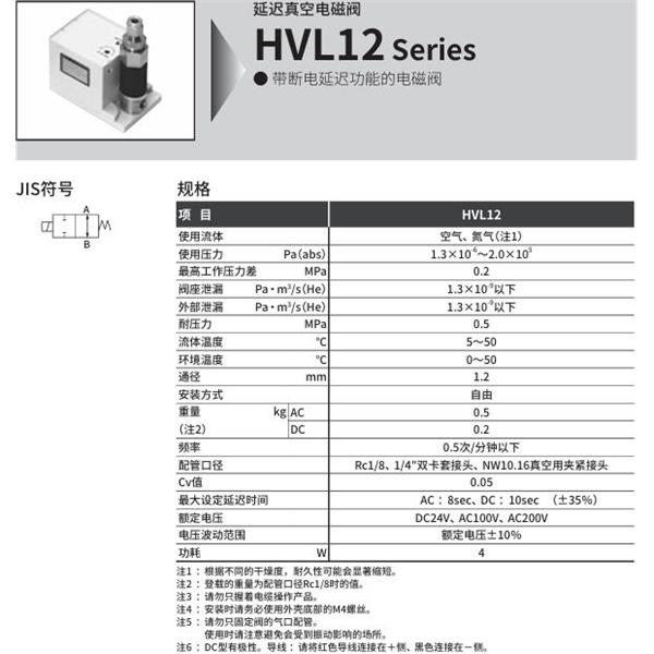 CKD喜開(kāi)理延遲真空電磁閥HVL12-66-5-DC24V